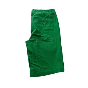 J.Crew Bermuda Shorts Womens 00 Kelly Green Chino Cotton Preppy Summer Mid Rise